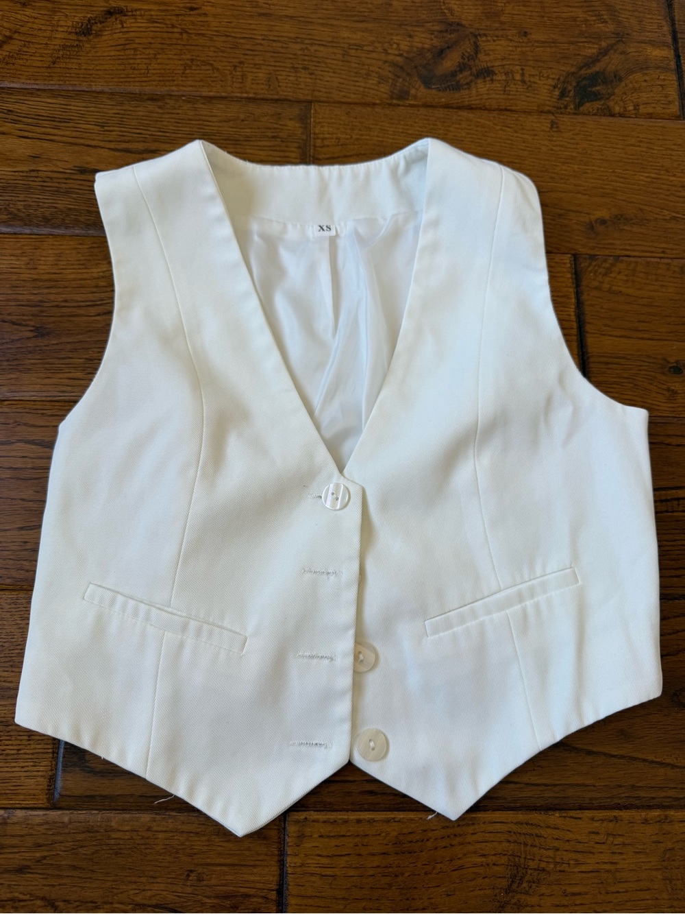 Crisp White Women's Vest - Classic Tailored Style